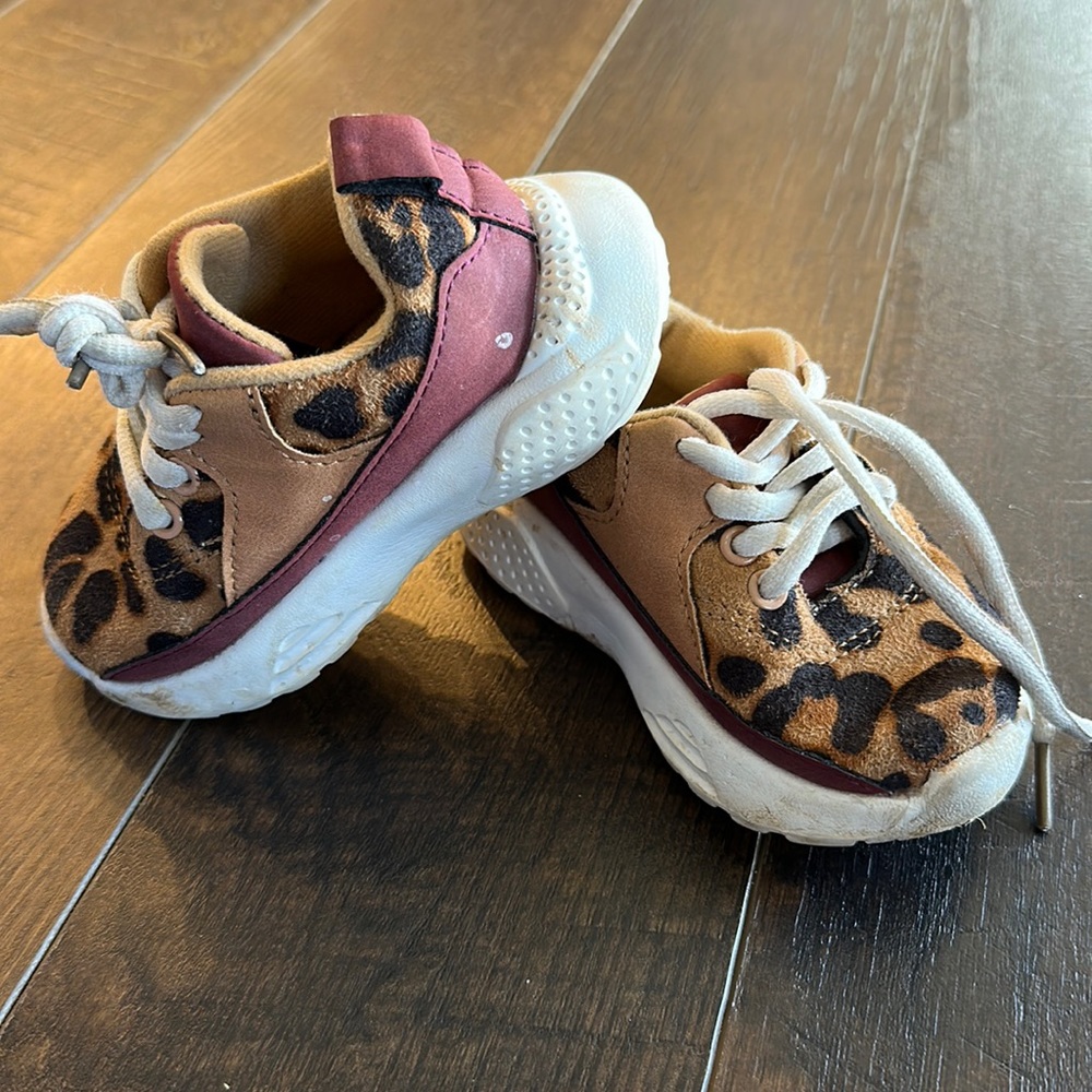 Little Me leopard sneakers shoes size 5